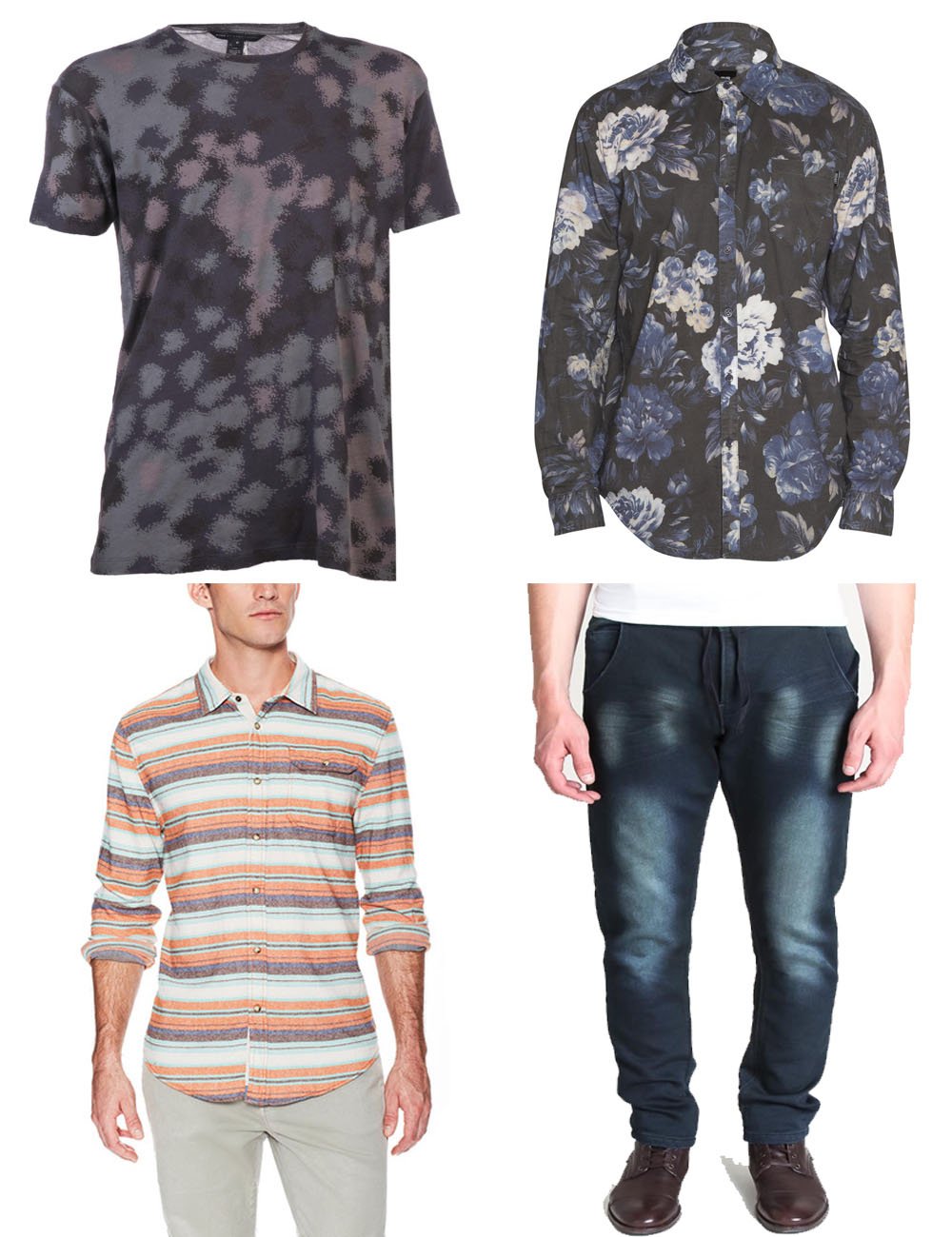 The Kentucky Gent's Black Friday Steals including Marc by Marc Jacobs Camo T-Shirt and JACHS Shirt from Gilt Groupe, and Paul Rizk Jeans and Insight Floral Shirt from Jack Threads