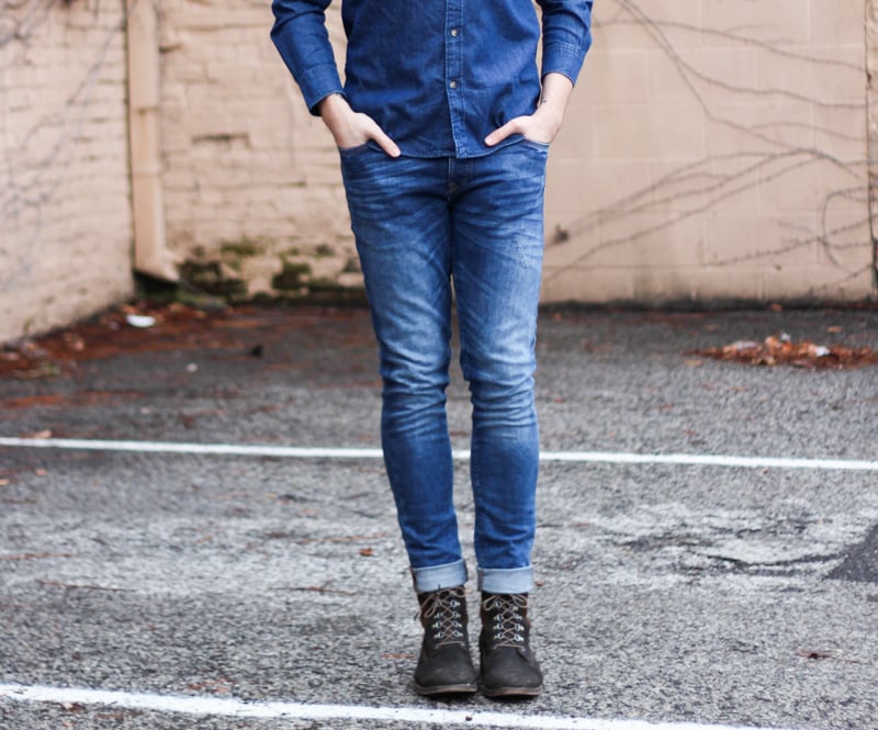 The Kentucky Gent in H&M Denim Shirt, Zara Jeans, and J Shoes Boots