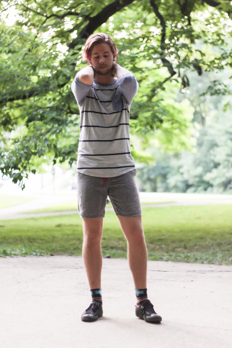The Kentucky Gent in Aeropostale Striped Baseball T-shirt, Urban Outfitters Shorts, Richer Poorer Socks, and Converse Chuck Taylors. 