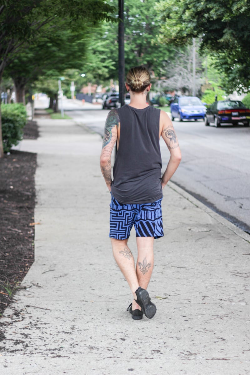 The Kentucky Gent in Obey Clothing Tank Top, Urban Outfitters Shorts, Converse Chuck Taylors, and Spy Optic Sunglasses.