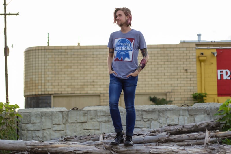 The Kentucky Gent in Trophy Husband T-Shirt, Topman Skinny Jeans, and Steve Madden Troopah Boots.