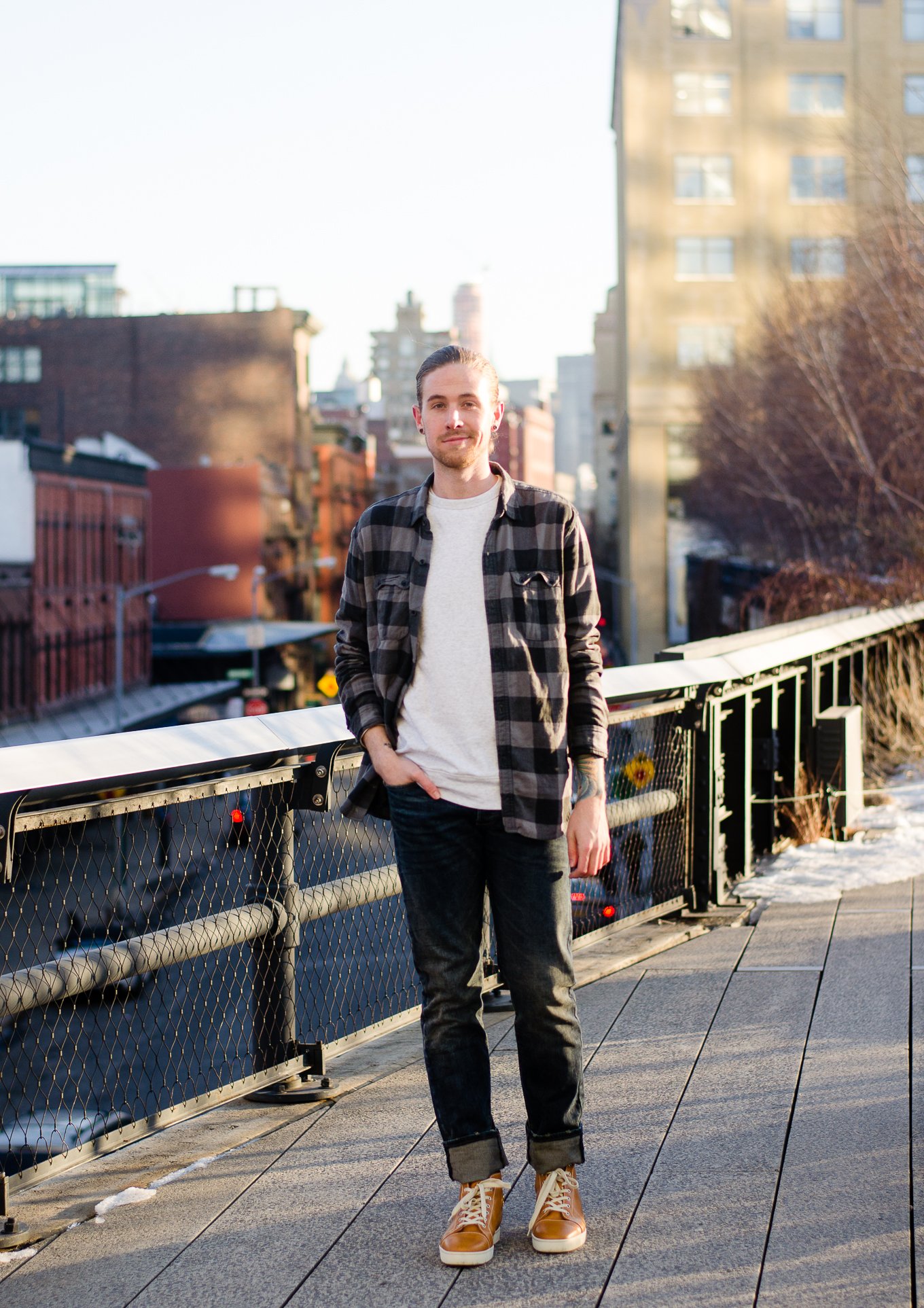 The Kentucky Gent, a men's fashion and lifestyle blogger, hangs out at the Highline during NYFW.