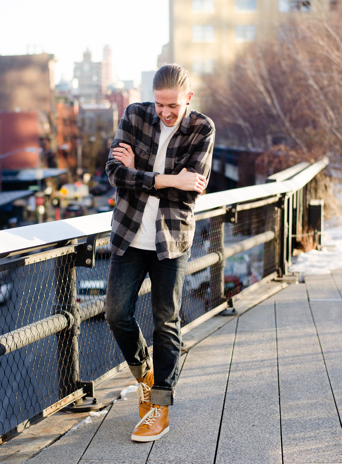 The Kentucky Gent, a men's fashion and lifestyle blogger, hangs out at the Highline during NYFW.