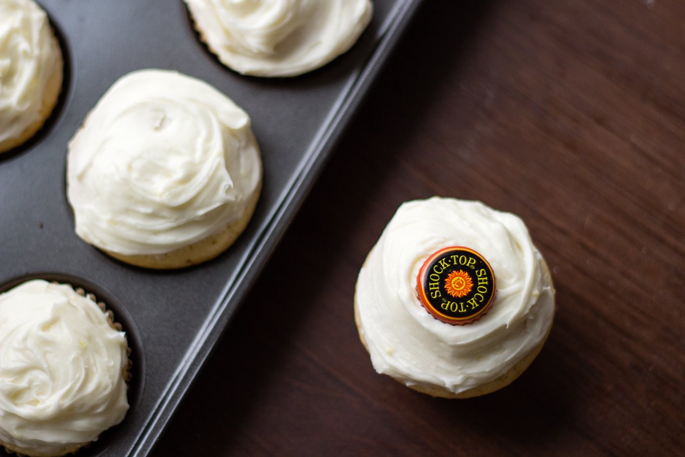 Shock Top Belgian White Cupcakes for National Beer Day